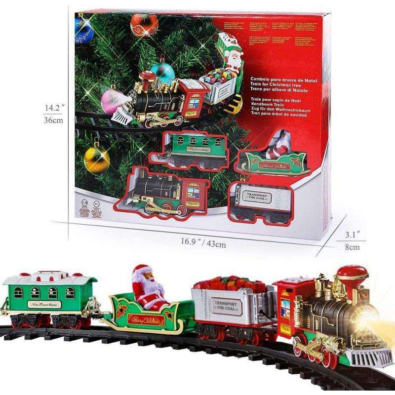 Kids Toys Xmas - Conjunto de Trem Elétrico de Natal