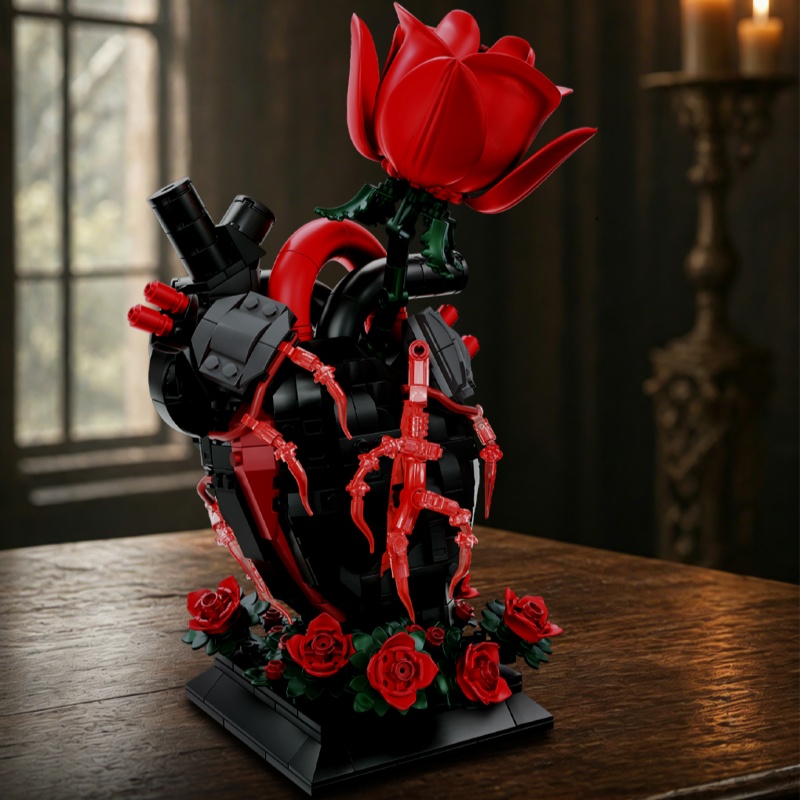 Kids Toys Donation - MOC Blocos de Montar Flor Coração: