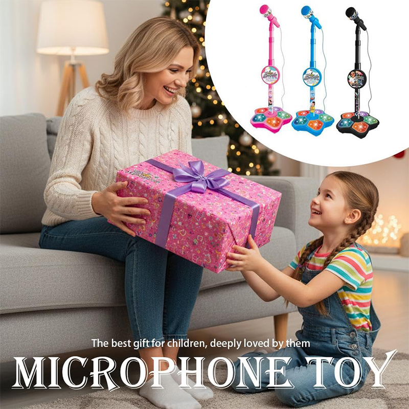 Kids Microphone Karaoke - Microfone genérico para crianças com suporte,