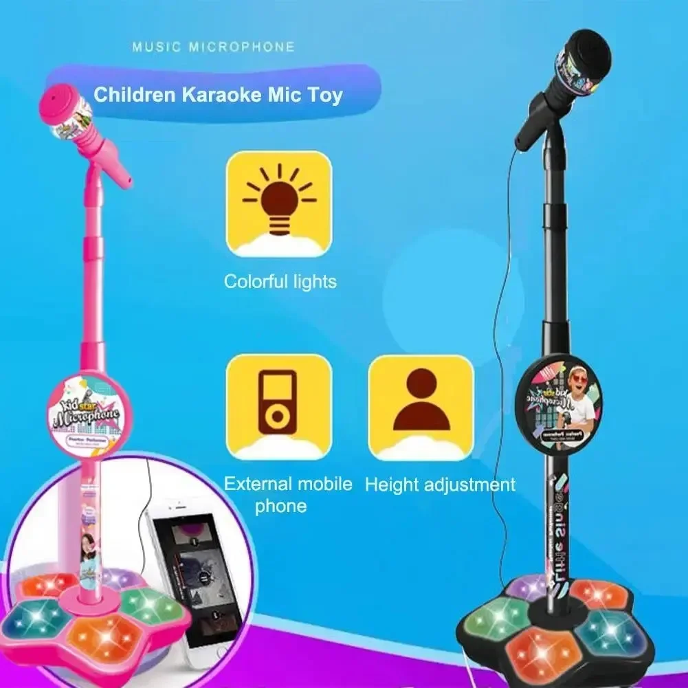 Kids Microphone Karaoke - Crianças microfone com suporte karaoke música