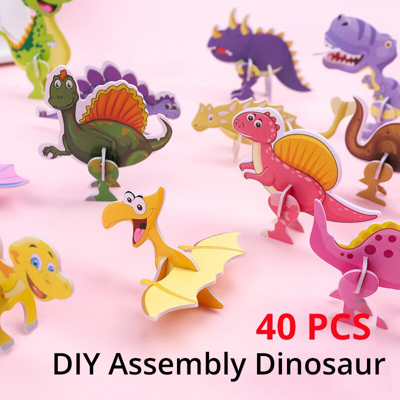 Kids Toys Dinosaur - 40 Peças Quebra-Cabeça 3D de Dinossauro