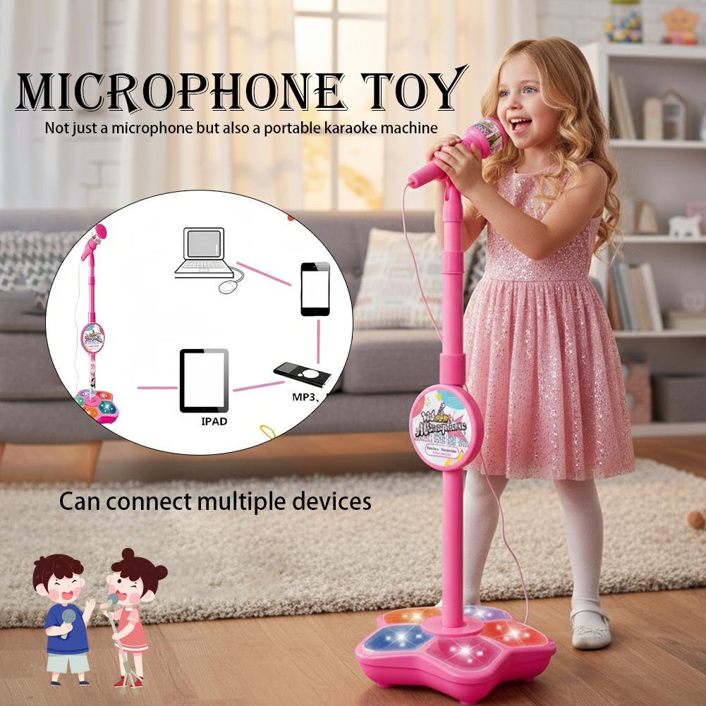 Kids Microphone Karaoke - Crianças microfone com suporte karaoke música