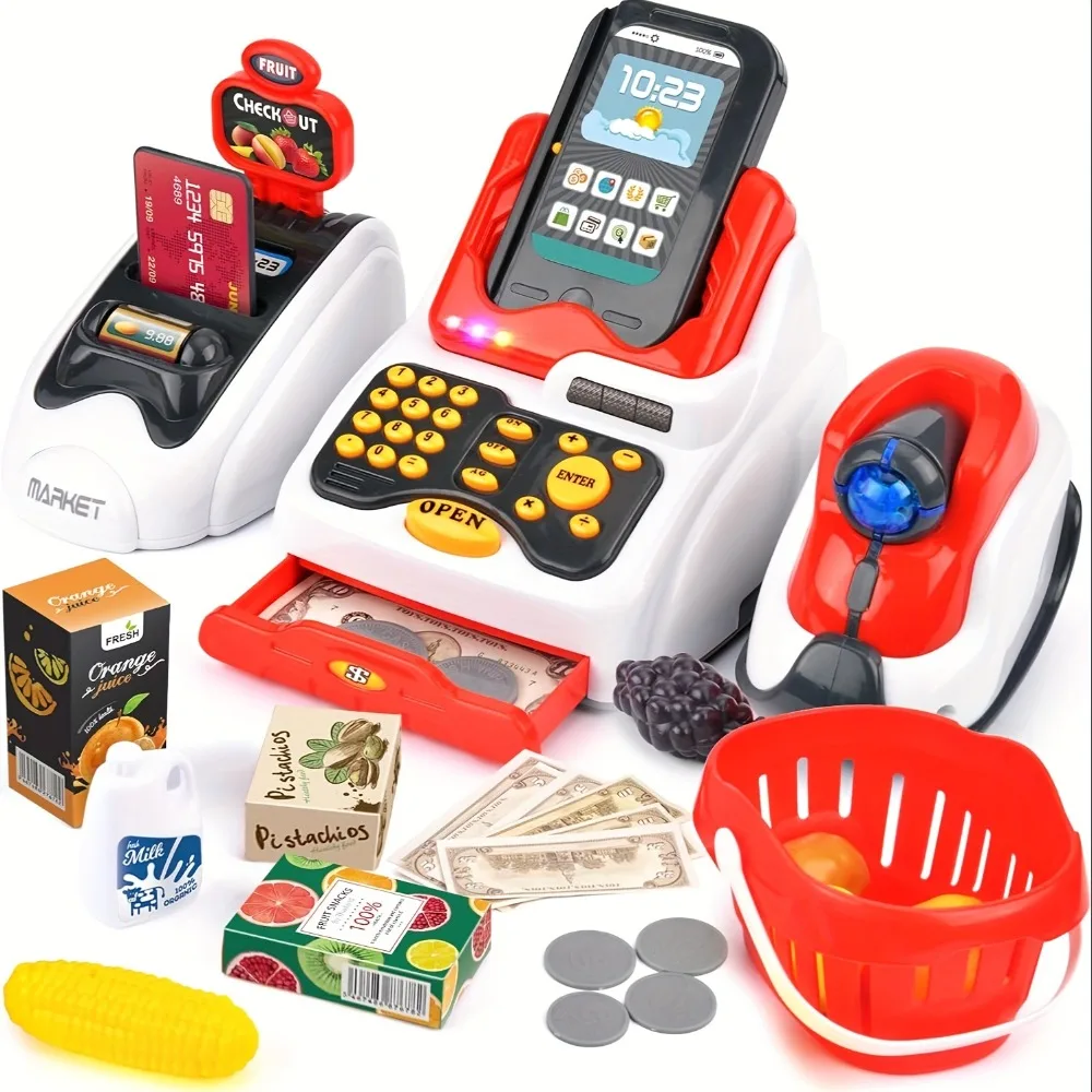 Kids Toys Shop - 33 peças caixa registradora de brinquedo