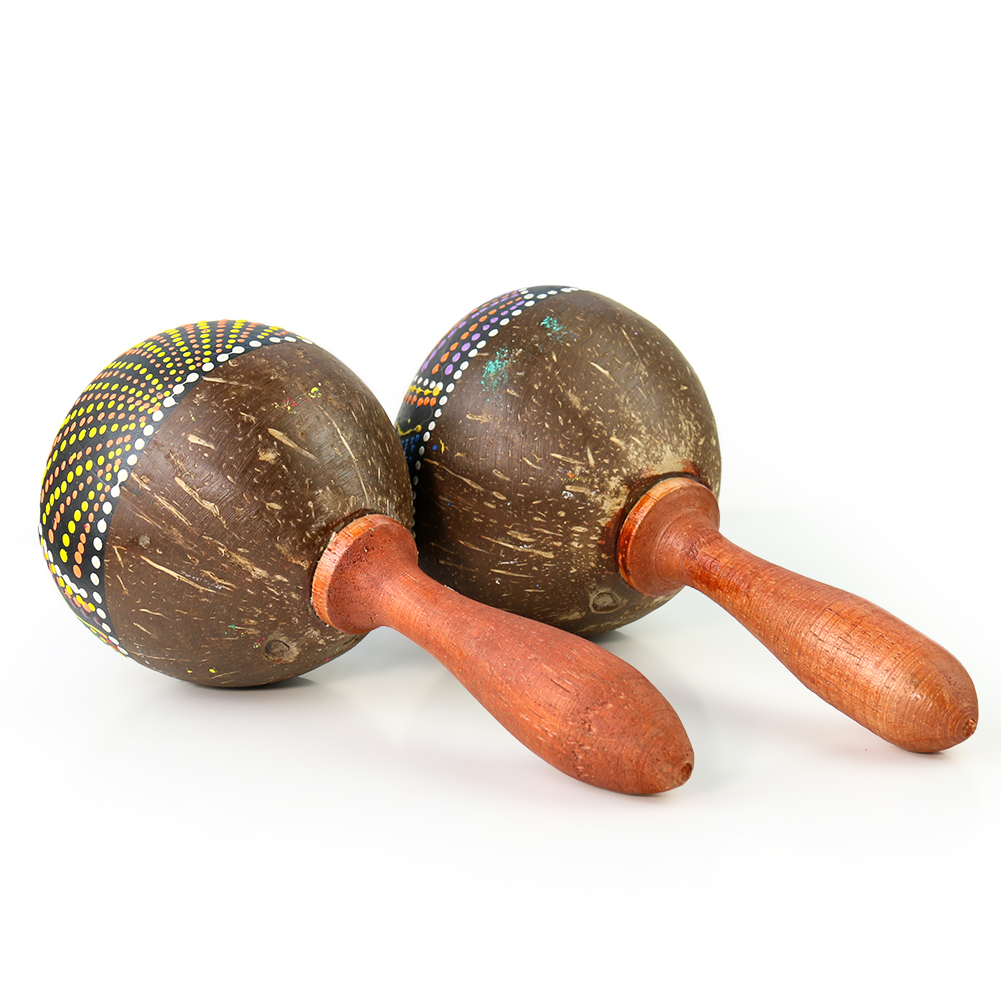 Maraca de Casca de Coco Natura - Kids Toys Indonesia avaliação e preço