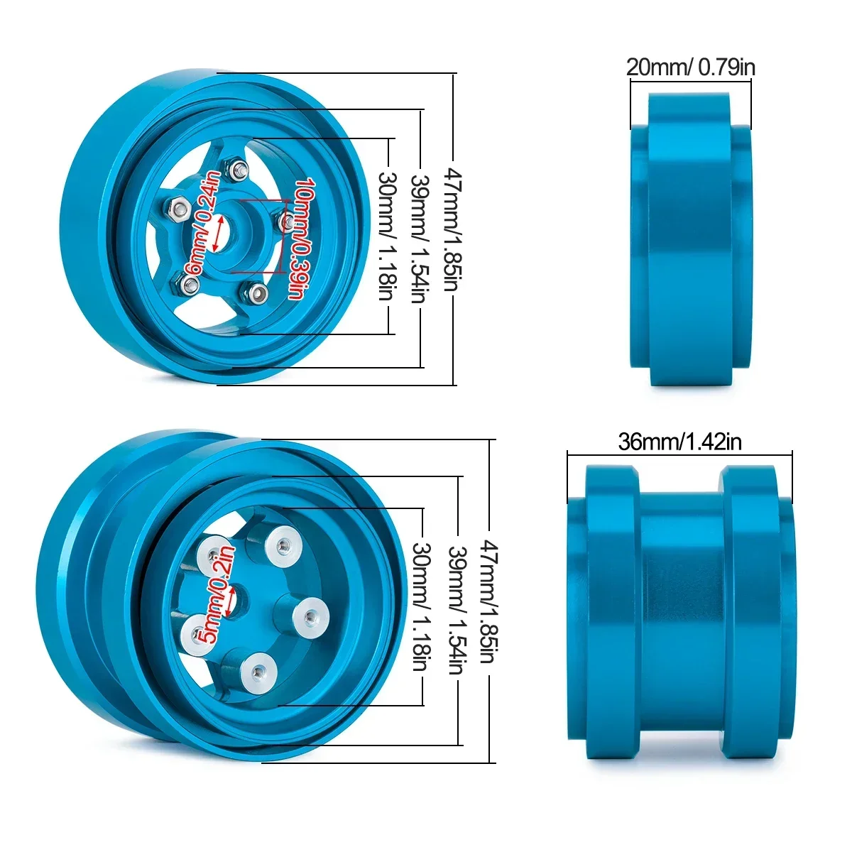 Rodas beadlock de alumínio par - Tamiya Model Rc Car avaliação e preço